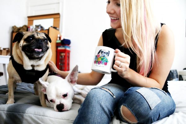 Floral Mug - All You Need is Pug